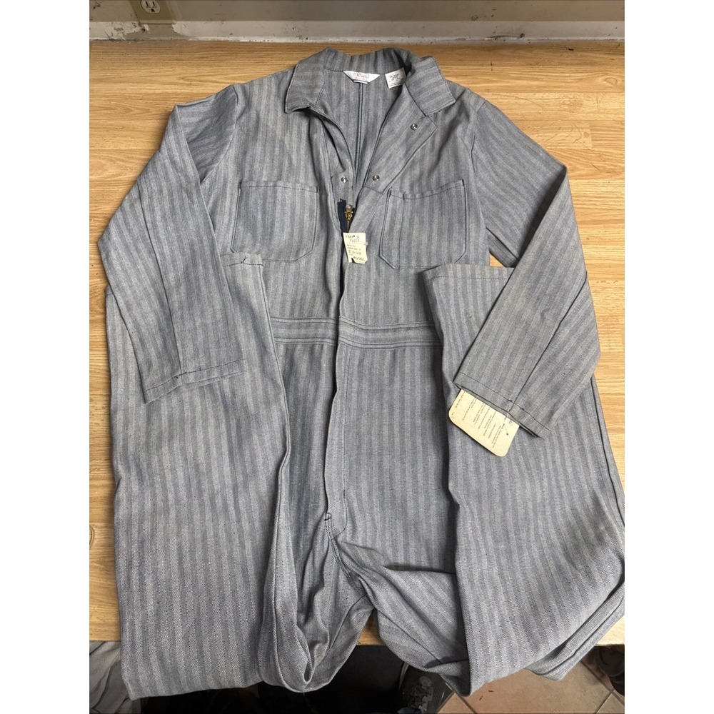 Vtg Walls Master Made Blue Herringbone Engineer Coveralls Men's 44/Tall NWT